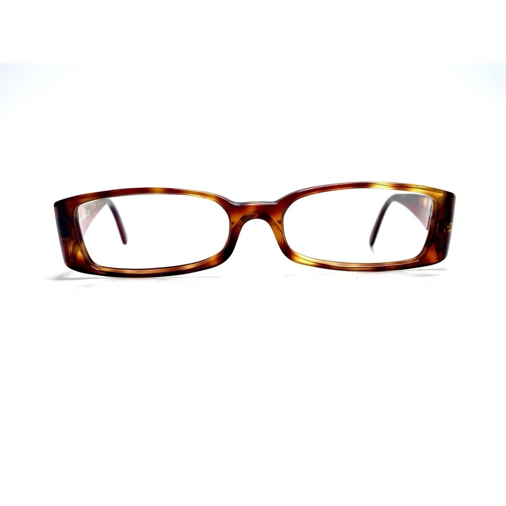 Prada Brown Tortoise Red Wide Rectangular Glasses Italy VPR16G 767-101 53 17 135